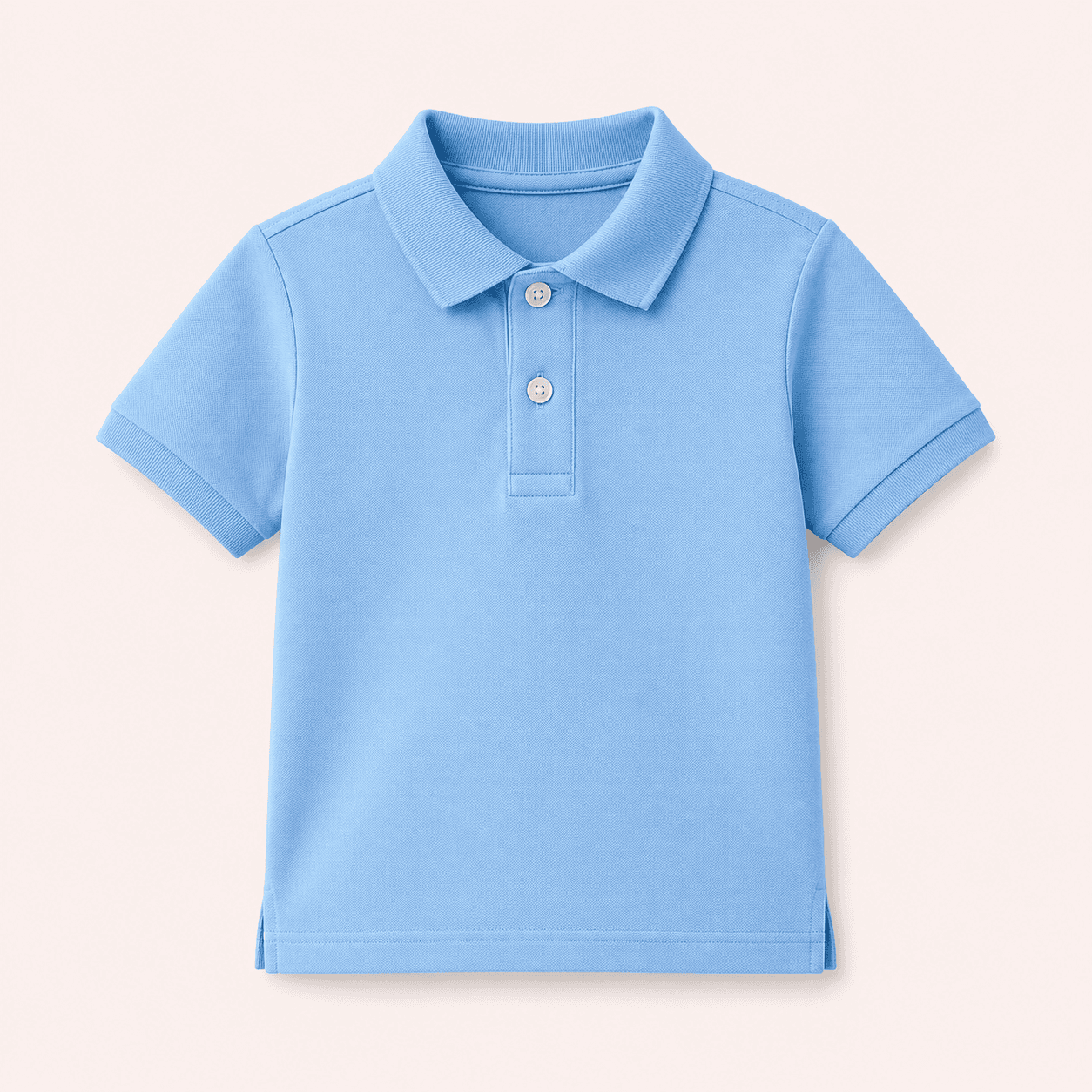 Kids Classic Polo T-Shirt â Sky Blue & Coral Red - Image 1 of 2